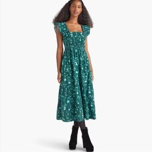Hill House Ellie Nap Dress, Green Botanical, XXS, excellent condition